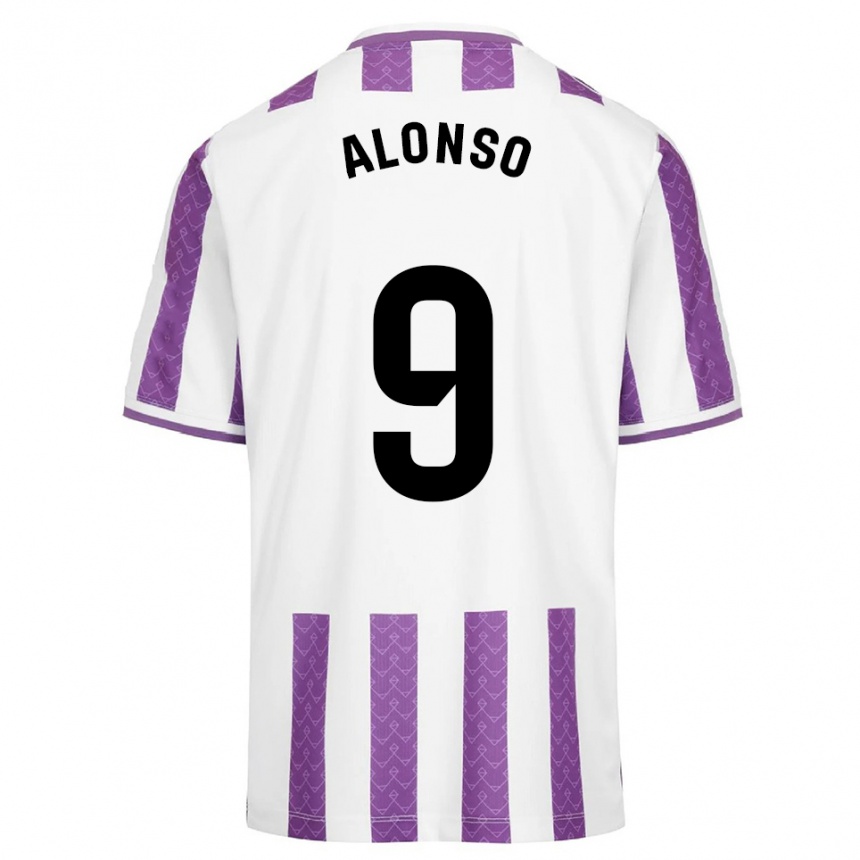 ילדים כדורגל María Alonso Hidalgo #9 סגול לבן ג'רזי ביתית 2025/26