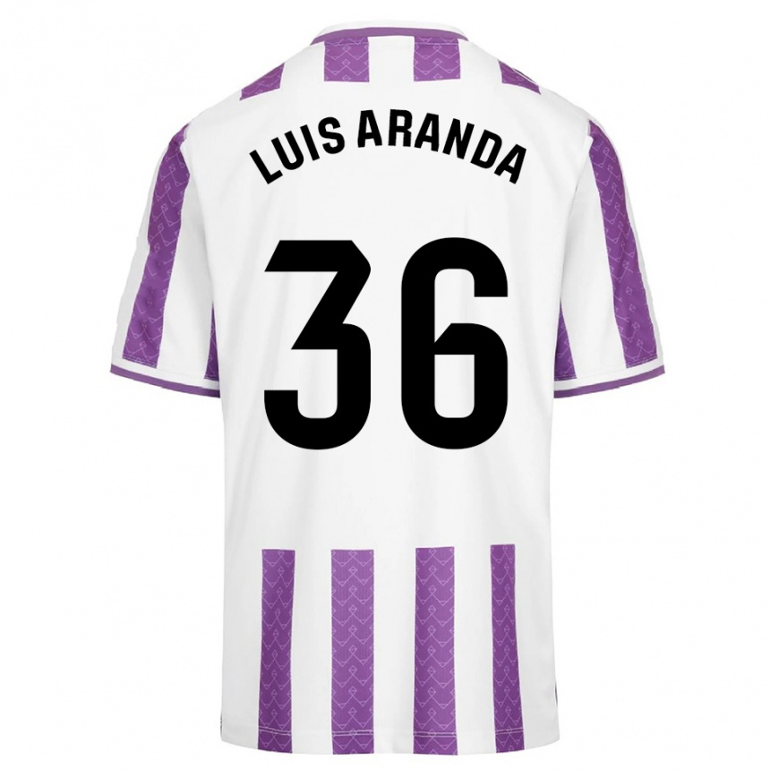 ילדים כדורגל José Luis Aranda #36 סגול לבן ג'רזי ביתית 2025/26