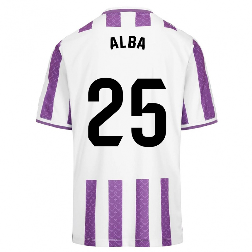 ילדים כדורגל Alba Acebes Rodríguez #25 סגול לבן ג'רזי ביתית 2025/26