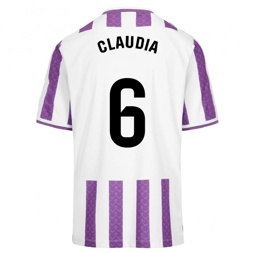 ילדים כדורגל Claudia Gómez Villagrá #6 סגול לבן ג'רזי ביתית 2025/26