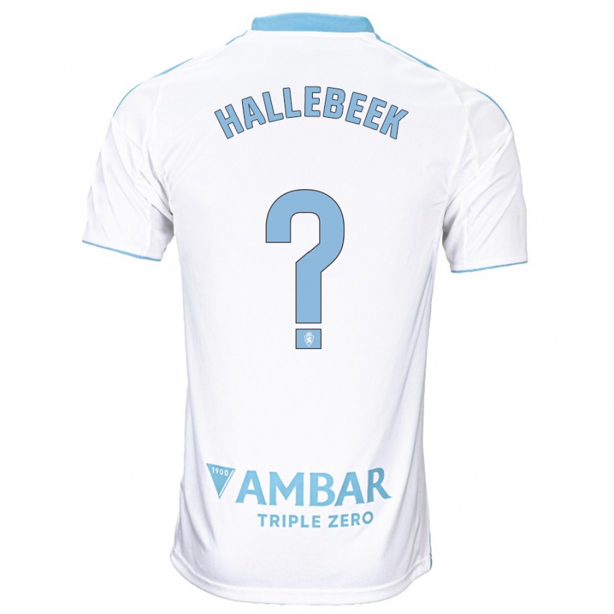 ילדים כדורגל Boaz Hallebeek #0 לבן תכלת ג'רזי ביתית 2025/26