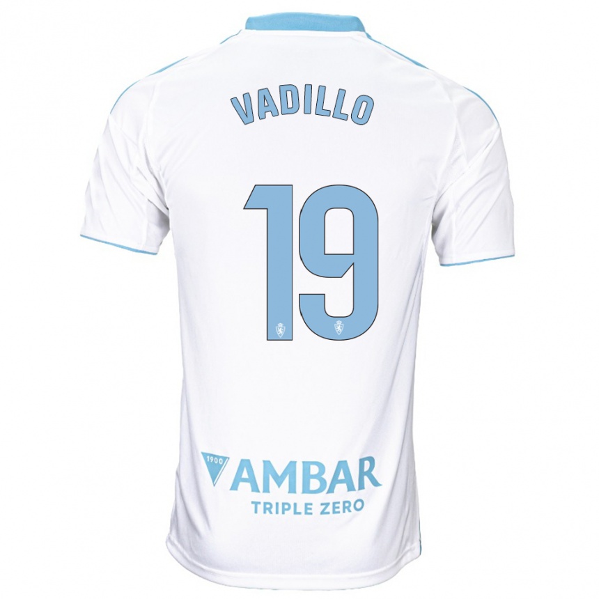 ילדים כדורגל Iker Vadillo #19 לבן תכלת ג'רזי ביתית 2025/26