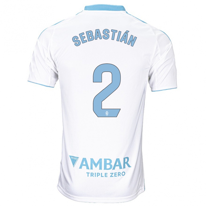 ילדים כדורגל Juan Sebastián #2 לבן תכלת ג'רזי ביתית 2025/26