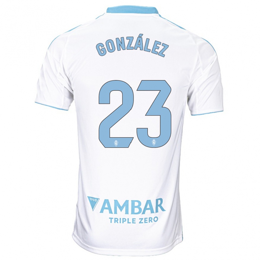 ילדים כדורגל Álex González #23 לבן תכלת ג'רזי ביתית 2025/26