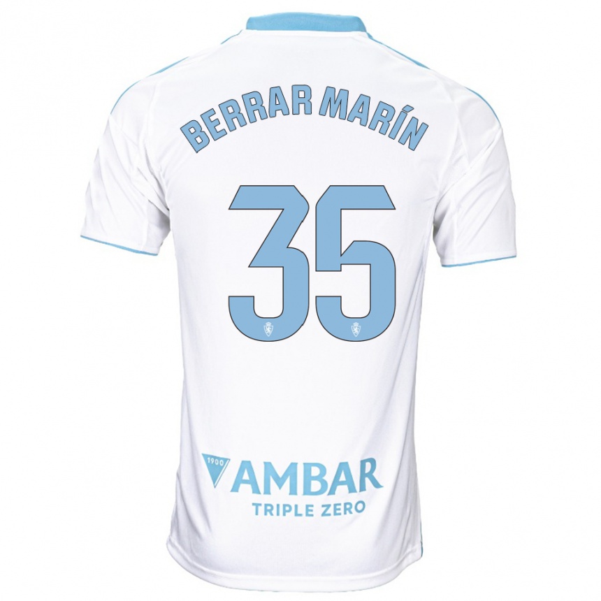 ילדים כדורגל Sergio Berrar Marín #35 לבן תכלת ג'רזי ביתית 2025/26