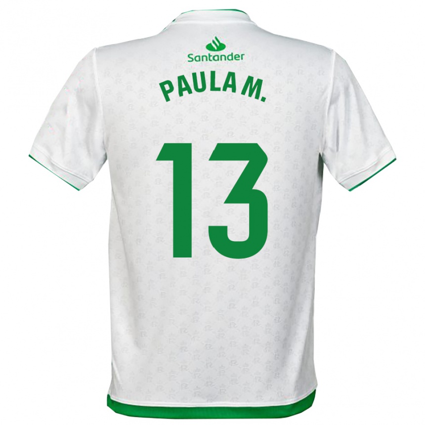 ילדים כדורגל Paula Muñoz Álvarez #13 ירוק לבן ג'רזי ביתית 2025/26