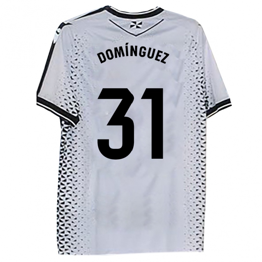 ילדים כדורגל פרנסיסקו מנואל דומינגז היירו #31 לבן שחור ג'רזי ביתית 2025/26