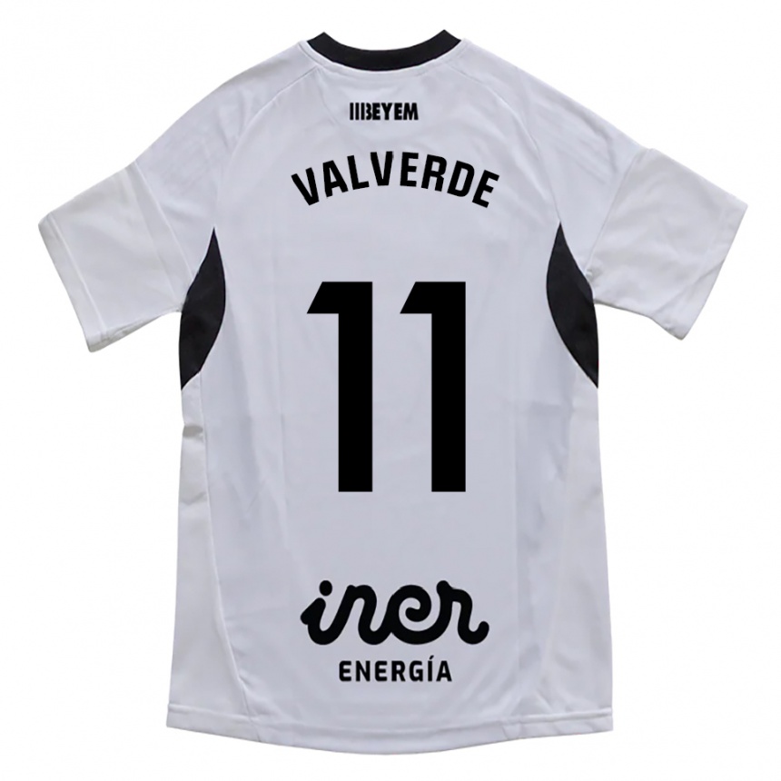 ילדים כדורגל Victor Valverde #11 לבן סגול ג'רזי ביתית 2025/26