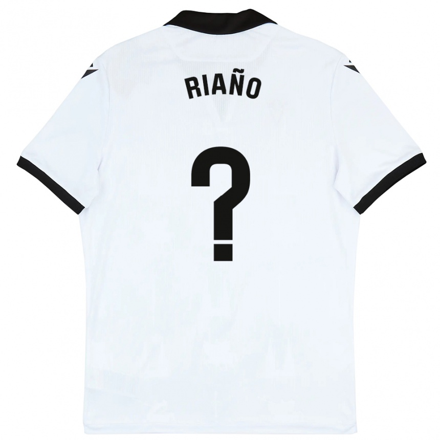 ילדים כדורגל Marcos Riaño #0 לבן שחור ג'רזי ביתית 2025/26