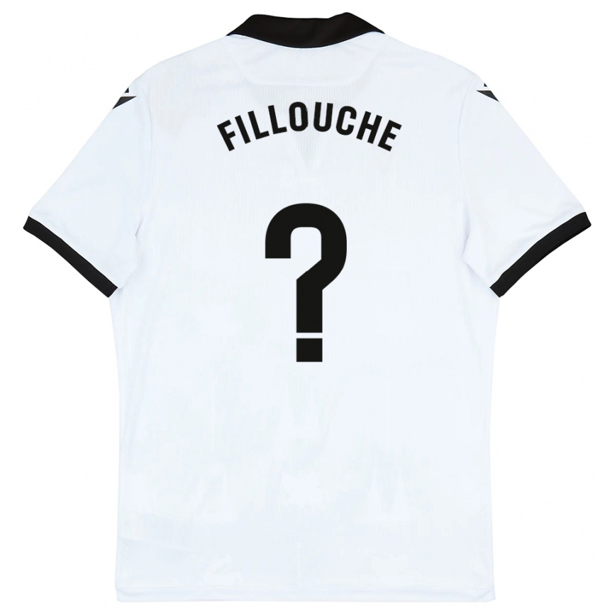 ילדים כדורגל Salvador Fillouche #0 לבן שחור ג'רזי ביתית 2025/26