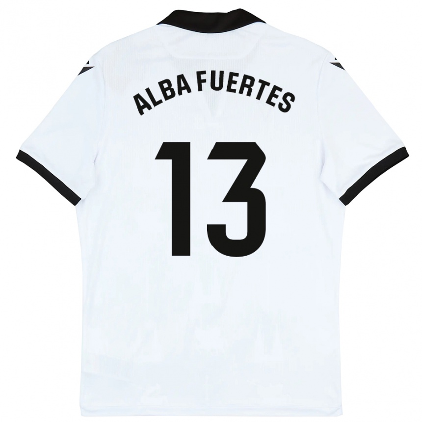 ילדים כדורגל Alba Fuertes #13 לבן שחור ג'רזי ביתית 2025/26