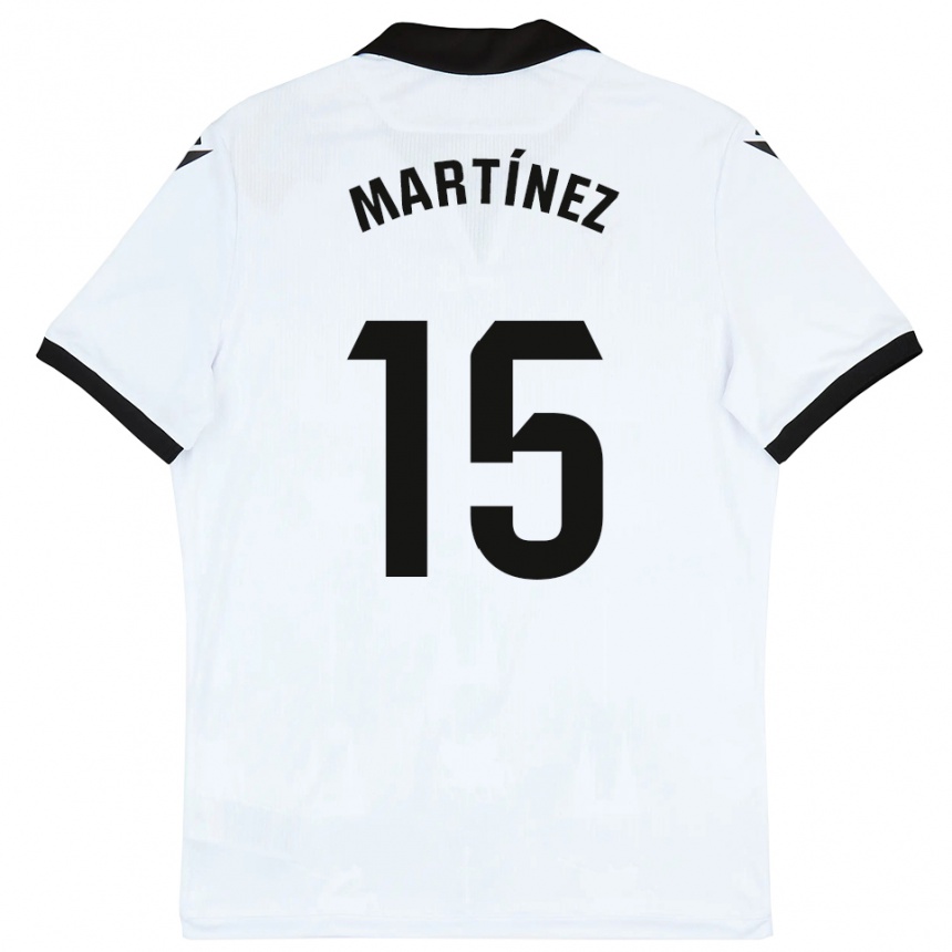 ילדים כדורגל Iván Martínez #15 לבן שחור ג'רזי ביתית 2025/26