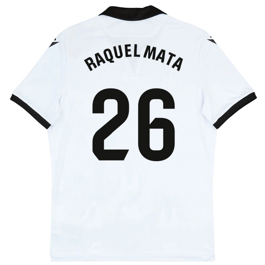 ילדים כדורגל Raquel Mata #26 לבן שחור ג'רזי ביתית 2025/26