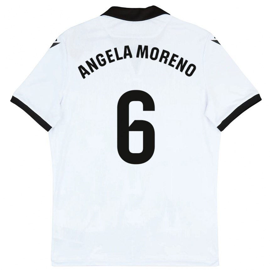 ילדים כדורגל Angela Moreno #6 לבן שחור ג'רזי ביתית 2025/26