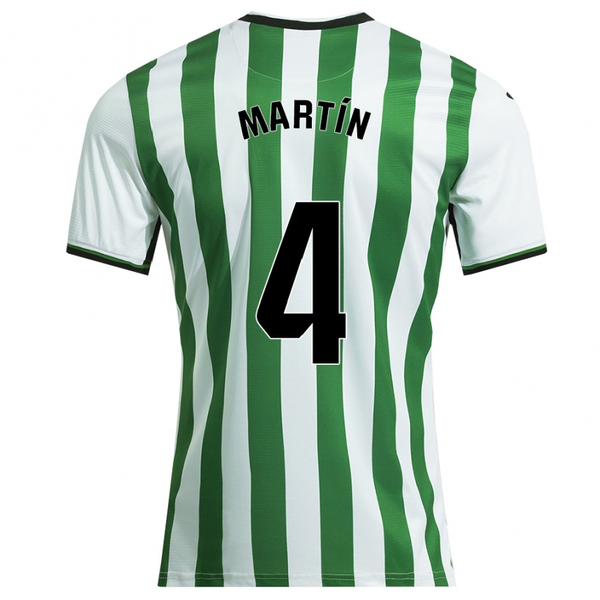 ילדים כדורגל Álex Martín #4 לבן ירוק ג'רזי ביתית 2025/26