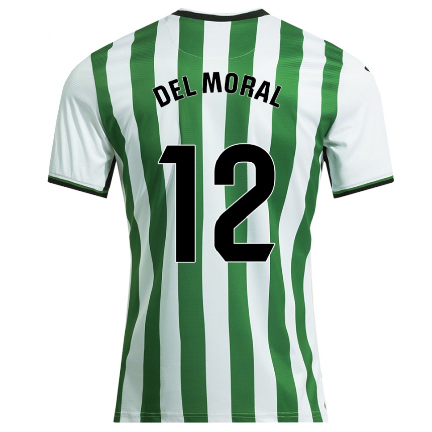 ילדים כדורגל Alberto Del Moral Saelices #12 לבן ירוק ג'רזי ביתית 2025/26