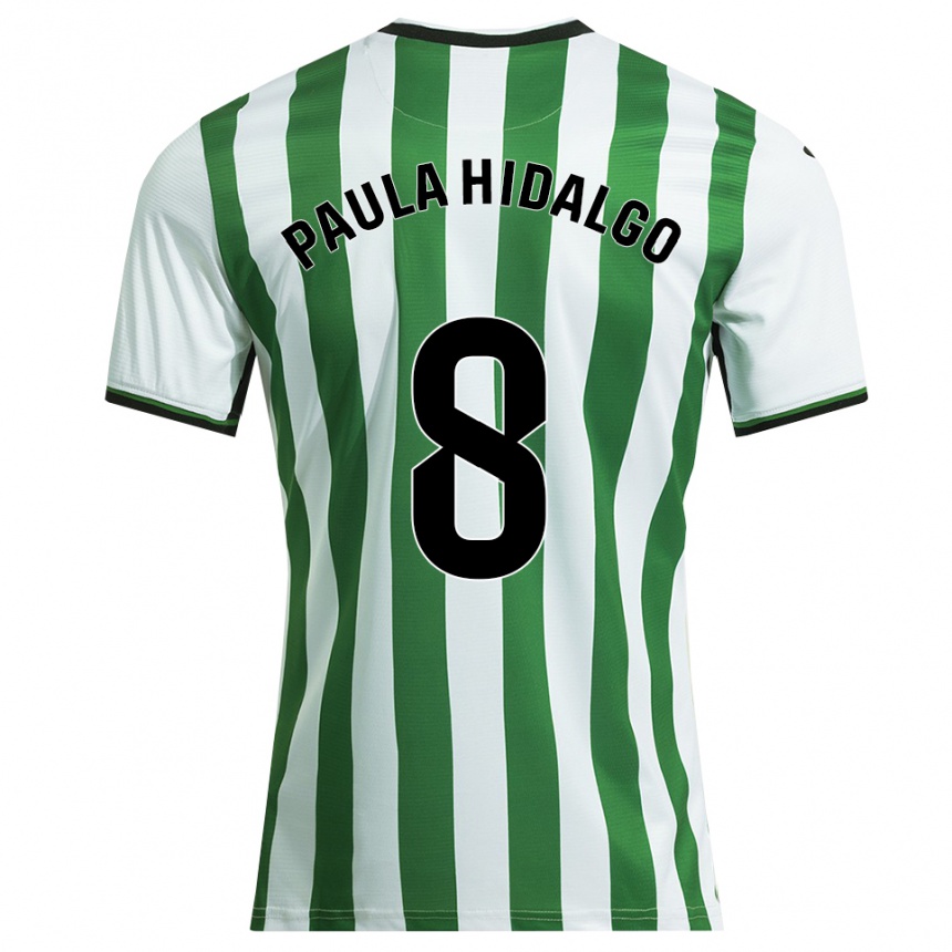 ילדים כדורגל Paula Hidalgo Gutiérrez #8 לבן ירוק ג'רזי ביתית 2025/26