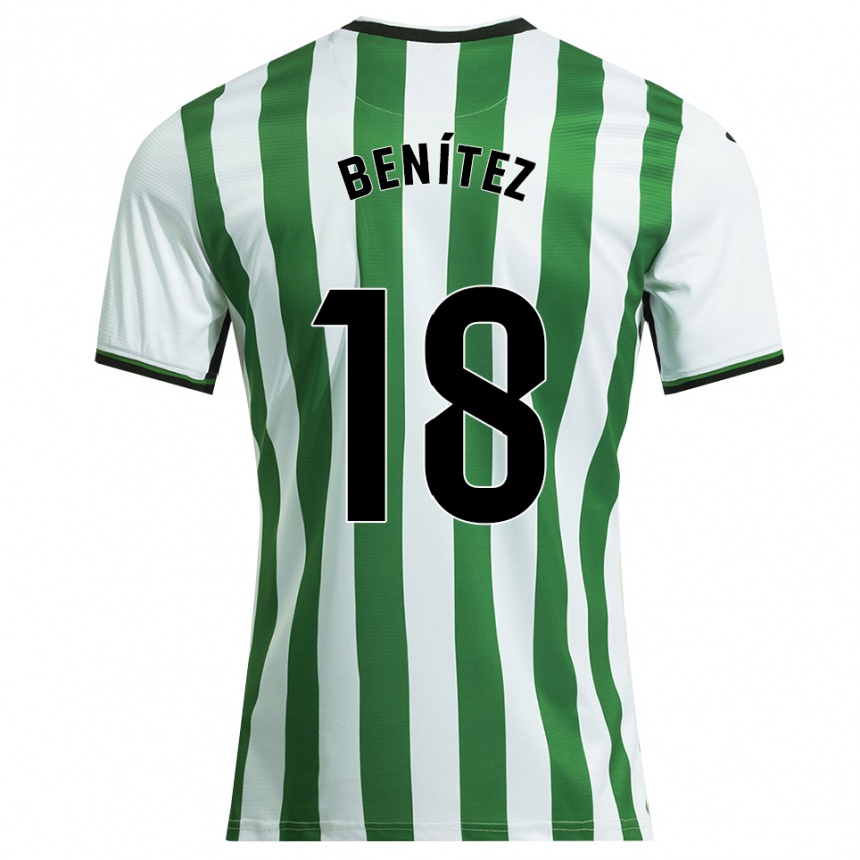 ילדים כדורגל Paco Benítez #18 לבן ירוק ג'רזי ביתית 2025/26
