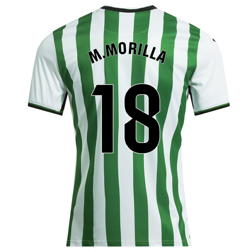 ילדים כדורגל María Morilla Obrero #18 לבן ירוק ג'רזי ביתית 2025/26