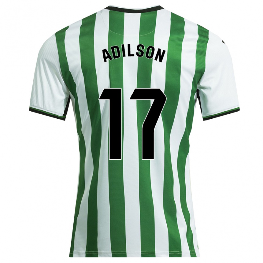 ילדים כדורגל Adilson #17 לבן ירוק ג'רזי ביתית 2025/26