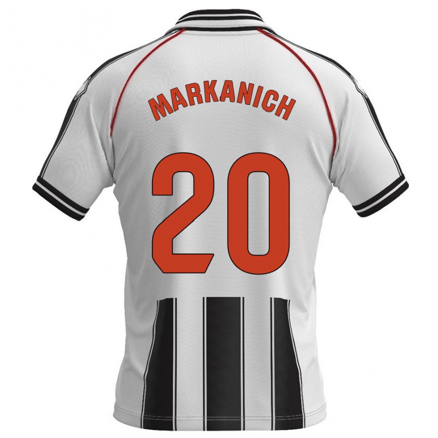 ילדים כדורגל ניק מרקאניץ' #20 לבן שחור ג'רזי ביתית 2025/26