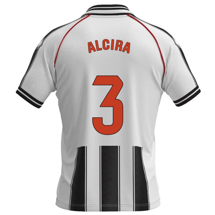 ילדים כדורגל Álex Alcira #3 לבן שחור ג'רזי ביתית 2025/26