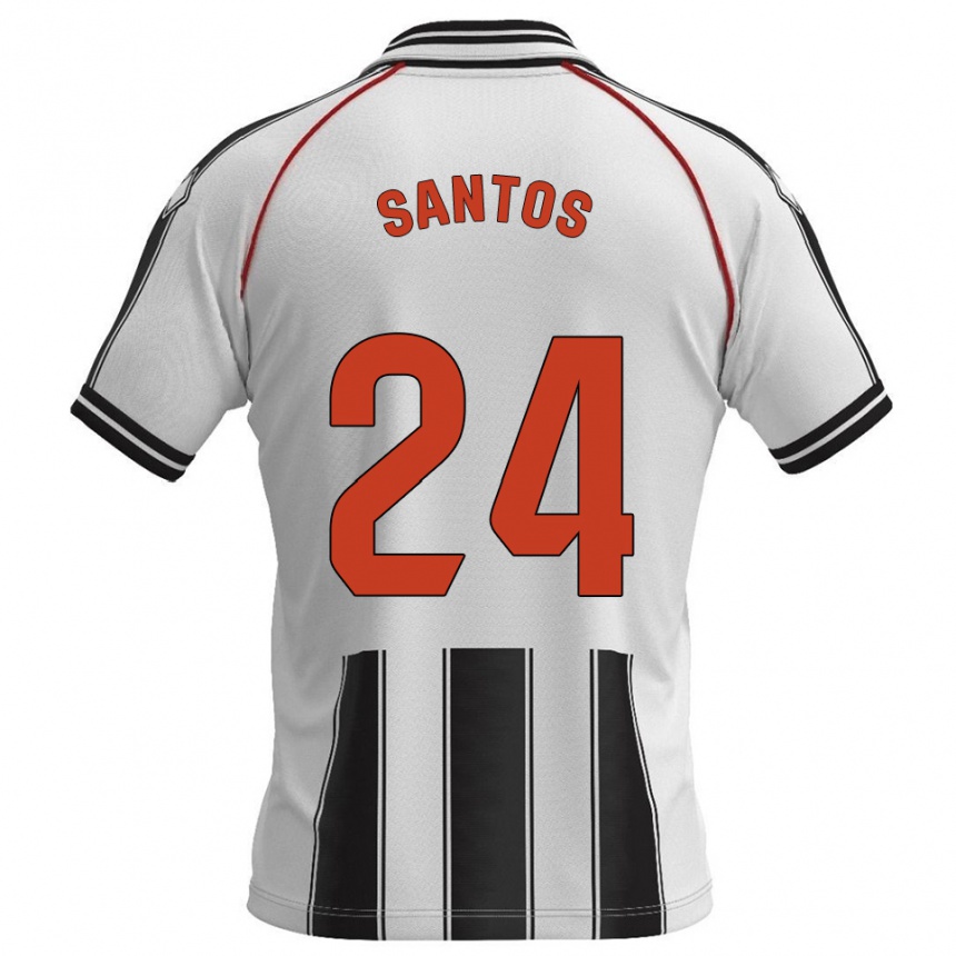 ילדים כדורגל Saúl Santos #24 לבן שחור ג'רזי ביתית 2025/26