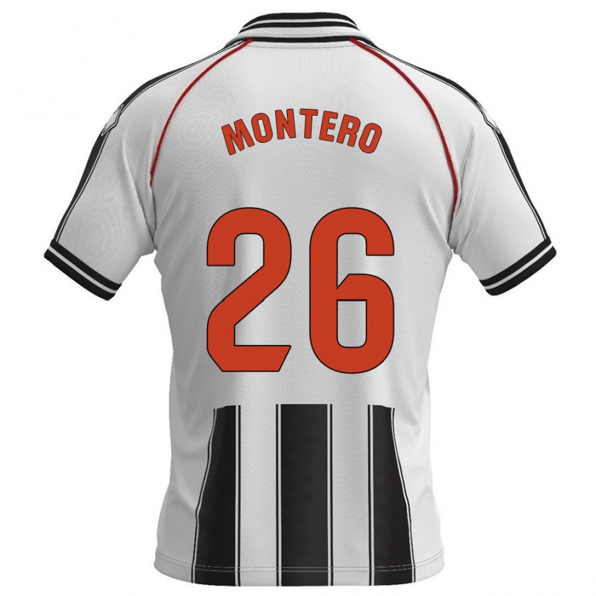 ילדים כדורגל Marcos Montero #26 לבן שחור ג'רזי ביתית 2025/26