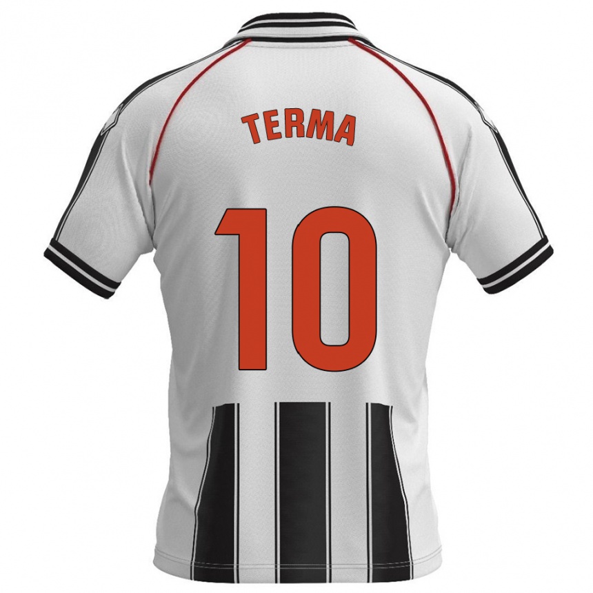 ילדים כדורגל Guillem Terma #10 לבן שחור ג'רזי ביתית 2025/26