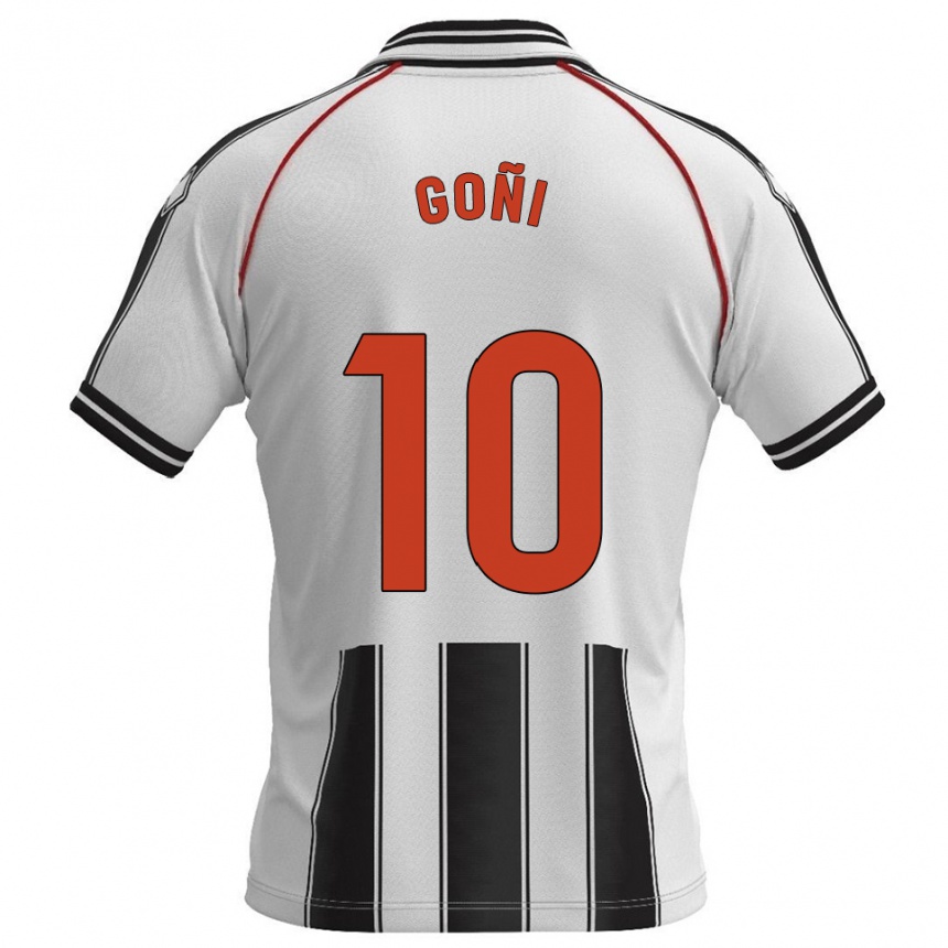 ילדים כדורגל Hugo Goñi #10 לבן שחור ג'רזי ביתית 2025/26