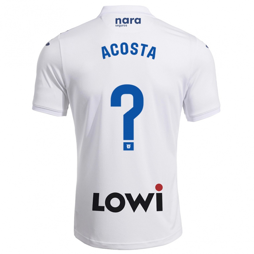 ילדים כדורגל Camilo Acosta #0 לבן נייבי ג'רזי ביתית 2025/26