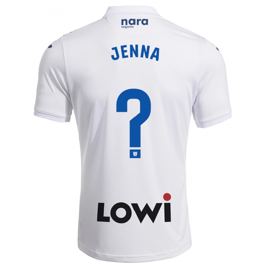 ילדים כדורגל Jenna Mahmoud Abu-Wardeh #0 לבן נייבי ג'רזי ביתית 2025/26