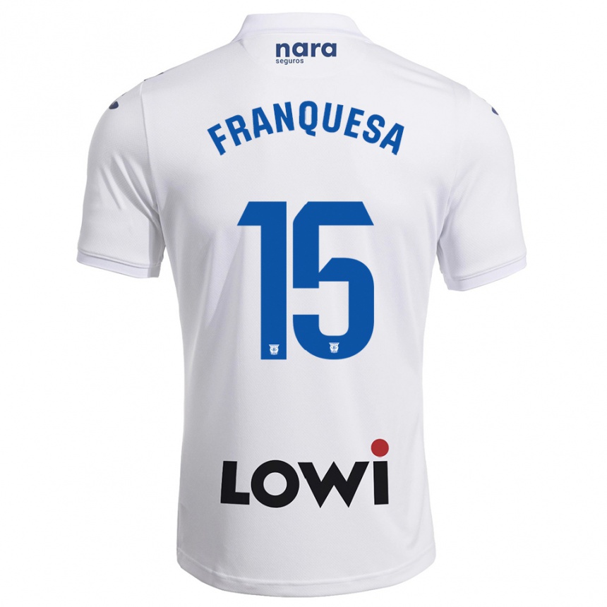 ילדים כדורגל Enric Franquesa #15 לבן נייבי ג'רזי ביתית 2025/26