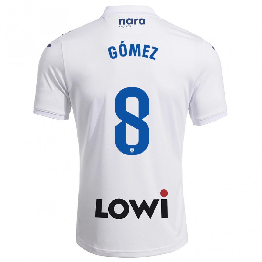 ילדים כדורגל Rodri Gómez #8 לבן נייבי ג'רזי ביתית 2025/26