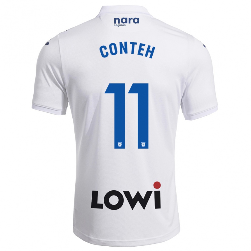 ילדים כדורגל Denis Conteh #11 לבן נייבי ג'רזי ביתית 2025/26