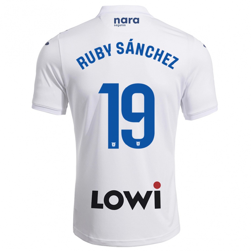 ילדים כדורגל Ruby Sánchez #19 לבן נייבי ג'רזי ביתית 2025/26