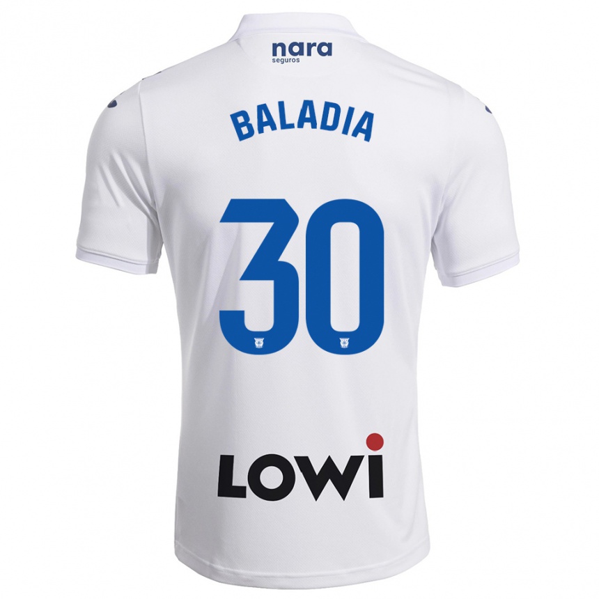 ילדים כדורגל David Baladia #30 לבן נייבי ג'רזי ביתית 2025/26