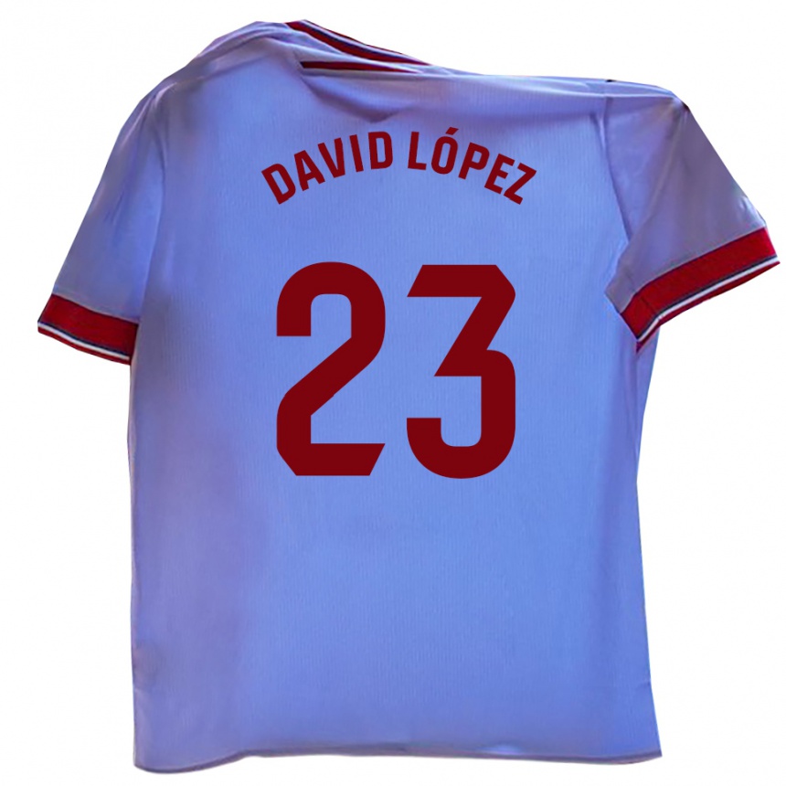 ילדים כדורגל David López #23 לבן אדום ג'רזי ביתית 2025/26