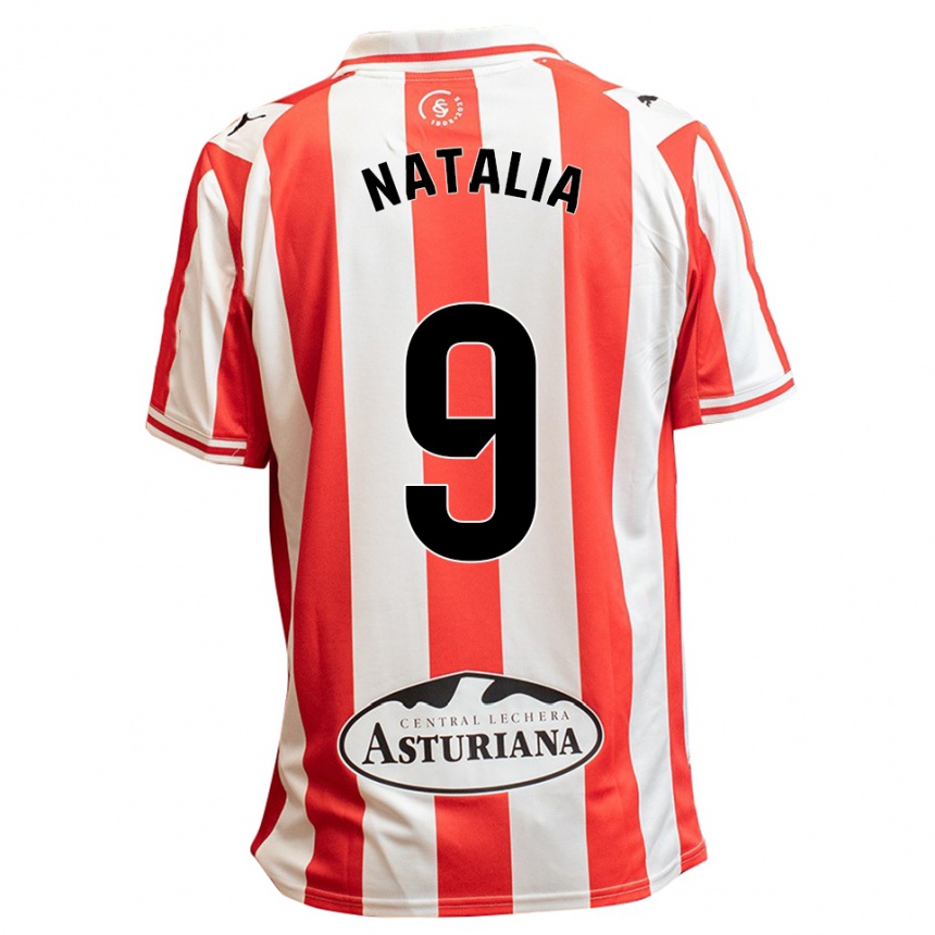 ילדים כדורגל Natalia Sobero González #9 לבן אדום ג'רזי ביתית 2025/26