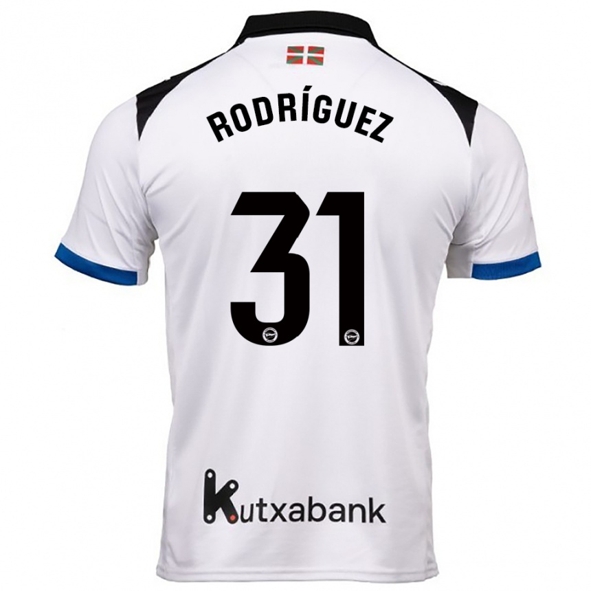 ילדים כדורגל Adrián Rodríguez #31 לבן כחול הרחק ג'רזי 2025/26