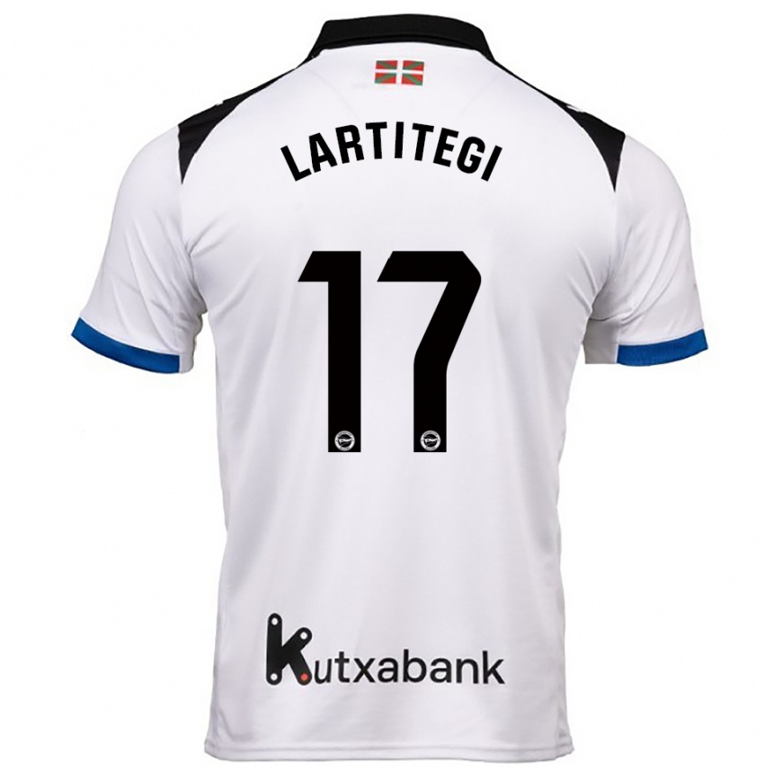 ילדים כדורגל Julen Lartitegi #17 לבן כחול הרחק ג'רזי 2025/26