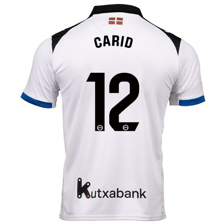 ילדים כדורגל Andrea Carid #12 לבן כחול הרחק ג'רזי 2025/26