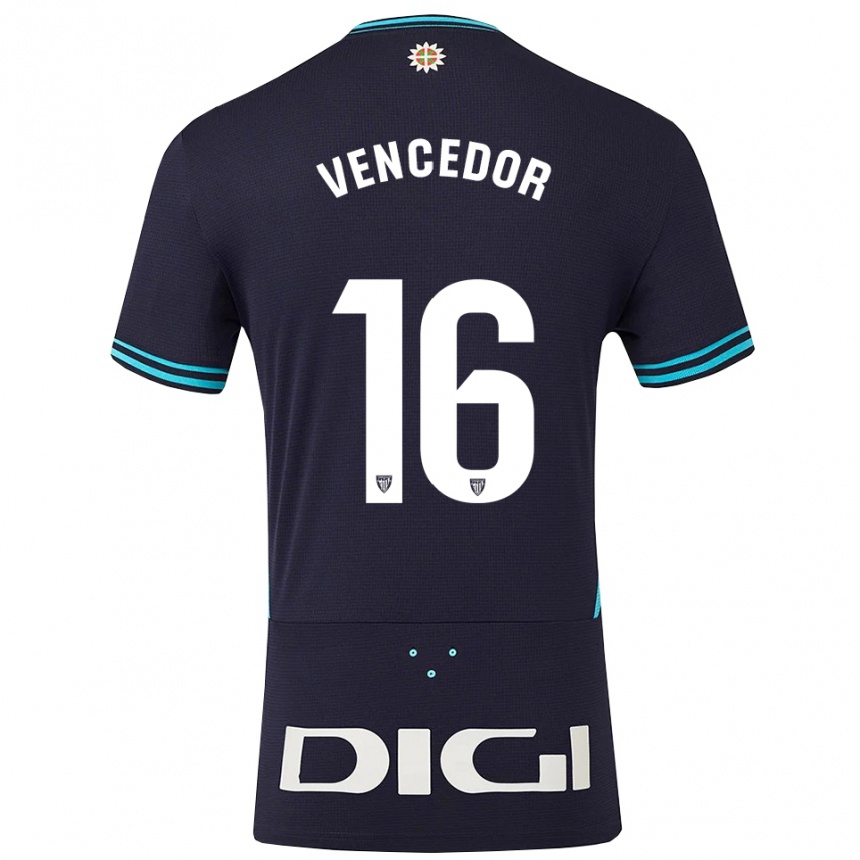 ילדים כדורגל Unai Vencedor #16 כחול נייבי תכלת הרחק ג'רזי 2025/26