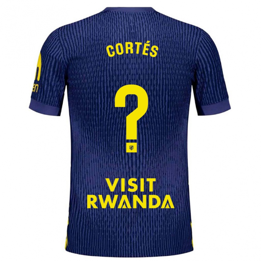 ילדים כדורגל Lucas Cortés #0 כחול נייבי צהוב הרחק ג'רזי 2025/26