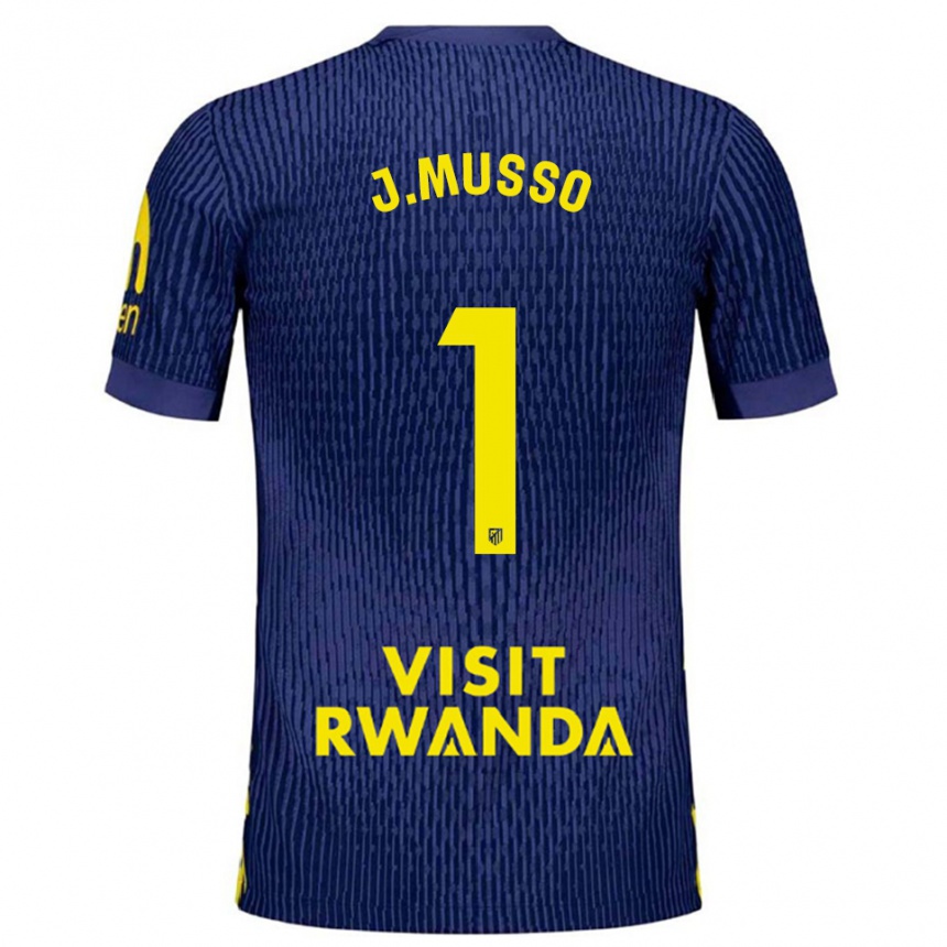 ילדים כדורגל חואן מוסו #1 כחול נייבי צהוב הרחק ג'רזי 2025/26