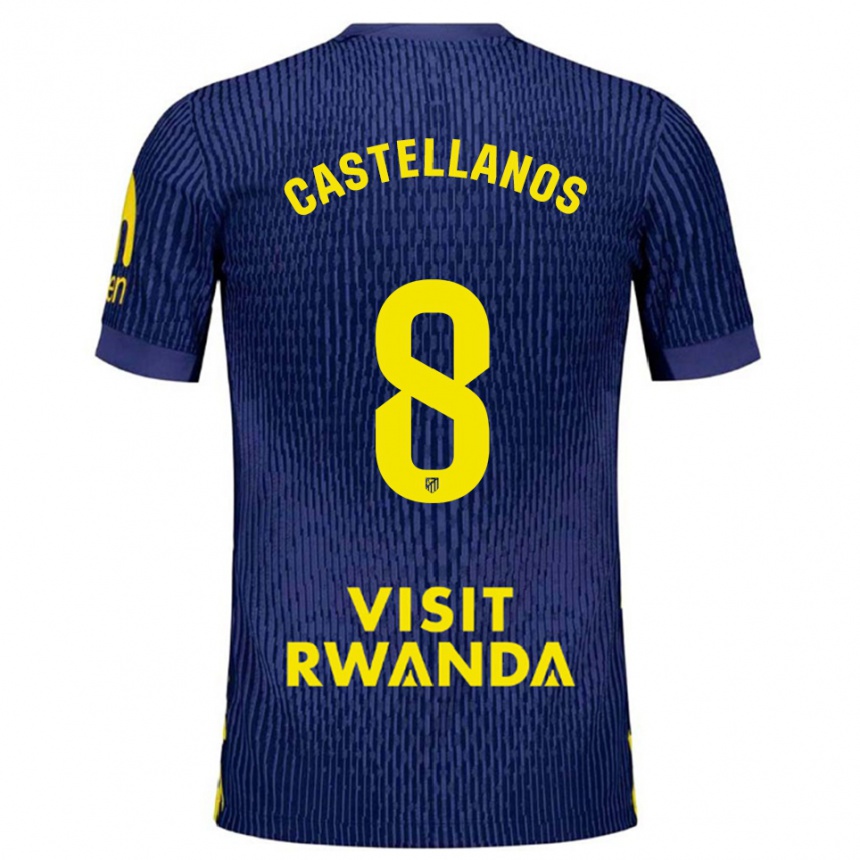 ילדים כדורגל חורחה קסטלנוס #8 כחול נייבי צהוב הרחק ג'רזי 2025/26