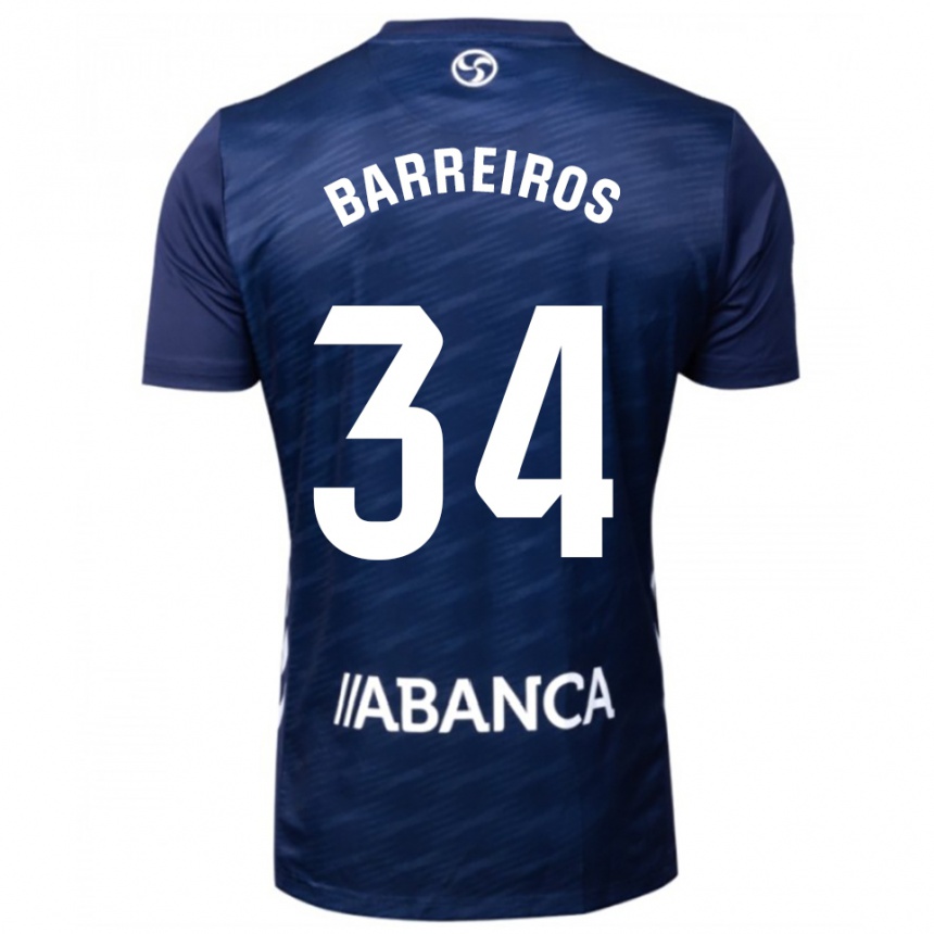 ילדים כדורגל Iago Barreiros #34 כחול נייבי לבן הרחק ג'רזי 2025/26