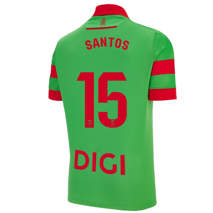 ילדים כדורגל Unai Santos #15 ירוק אדום הרחק ג'רזי 2025/26