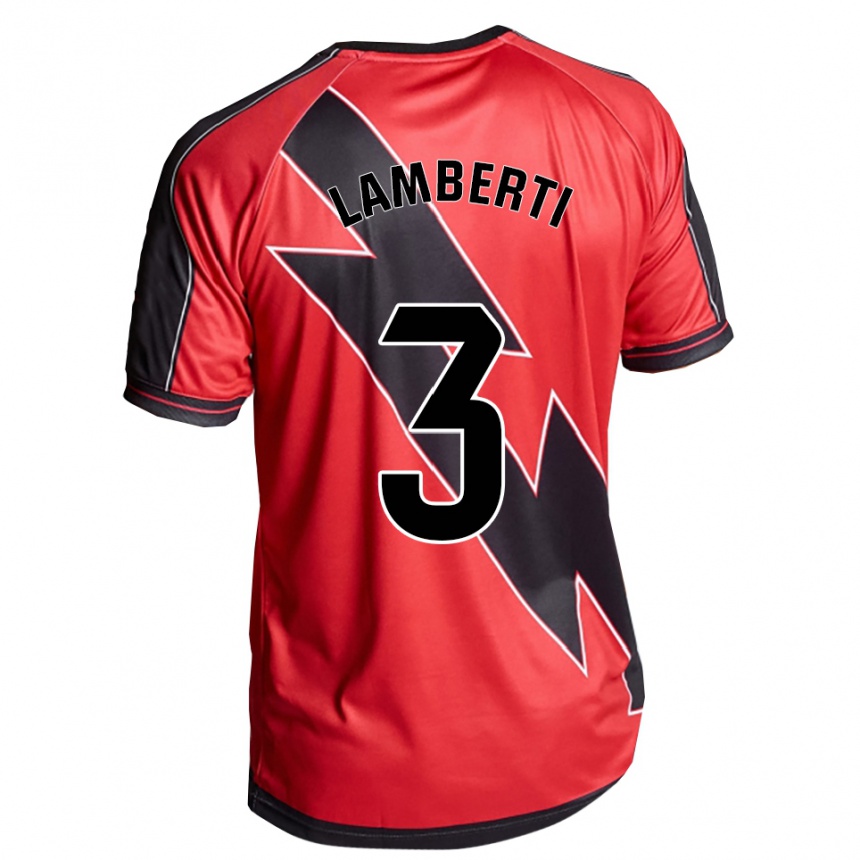 ילדים כדורגל Luca Lamberti #3 אדום שחור הרחק ג'רזי 2025/26