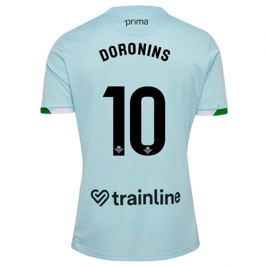ילדים כדורגל Nikita Doronins #10 תכלת ירוק הרחק ג'רזי 2025/26